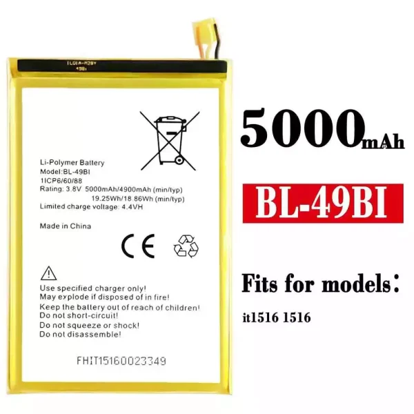 Original new battery BL-49BI for ITEL it 1516