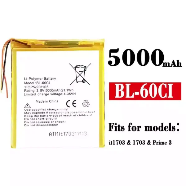 Original new battery BL-60CI for ITEL Prime 3