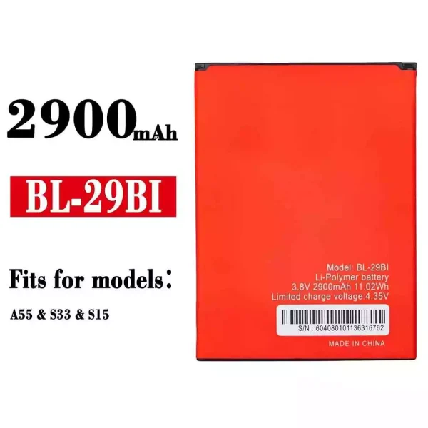 Original new battery BL-29BI for ITEL A55 / S33 / S15