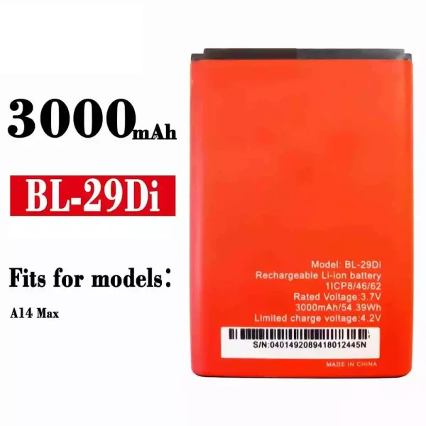 Original new battery BL-29Di for ITEL A14 Max