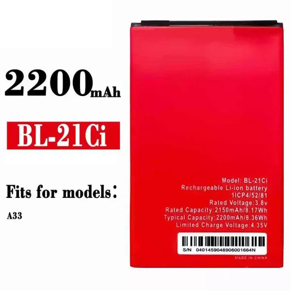 Original new battery BL-21Ci for ITEL A33