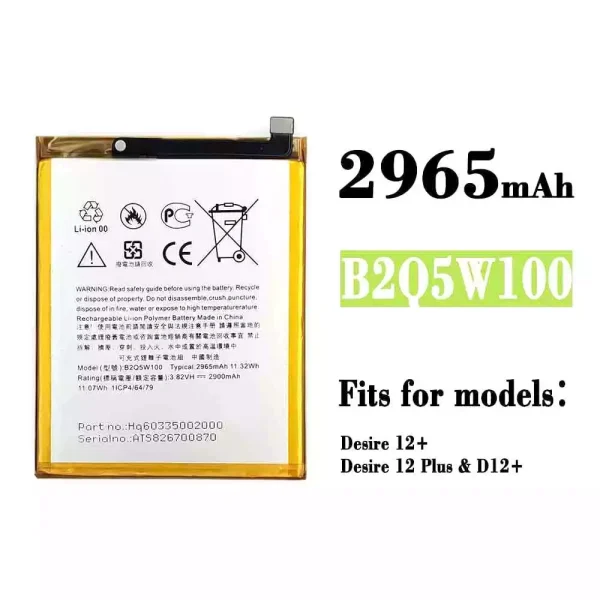 Original new battery B2Q5W100 for HTC Desire 12+ / Desire 12 Plus