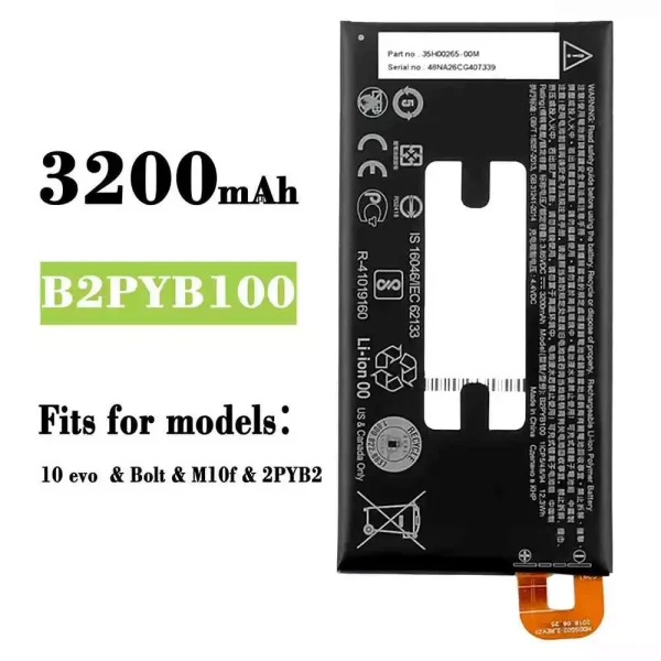 Original new battery B2PYB100 for HTC 10 evo