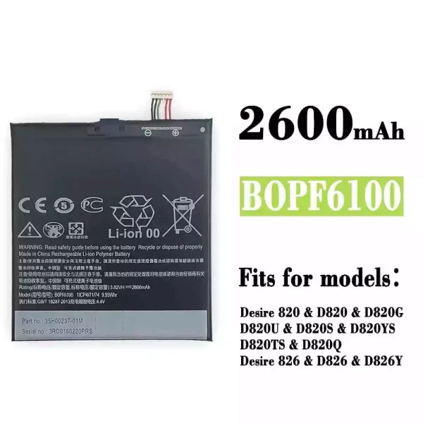 Original new battery B0PF6100 BOPF6100 for HTC Desire 820 / D820 / D820G /  D820U /  D820S / D820YS / D820TS / D820Q / Desire 826 / D826 / D826Y