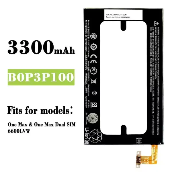 Original new battery B0P3P100 for HTC One Max