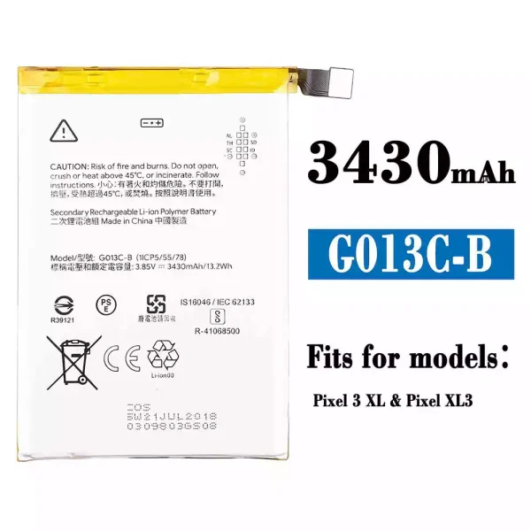 Original new battery G013C-B for Google Pixel 3 XL