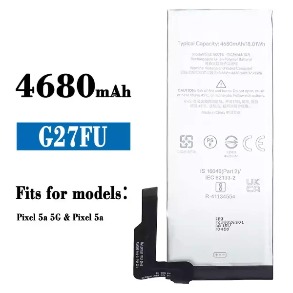 Original new battery G27FU for Google Pixel 5a