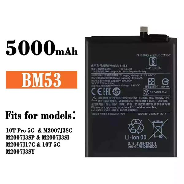 Original new battery BM53 for Xiaomi 10T,10T Pro