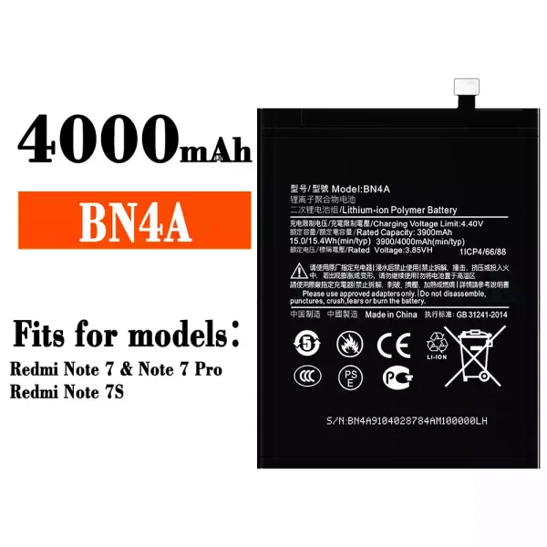 Original new battery BN4A for Xiaomi Redmi Note 7 / Note 7 Pro / Redmi Note 7S