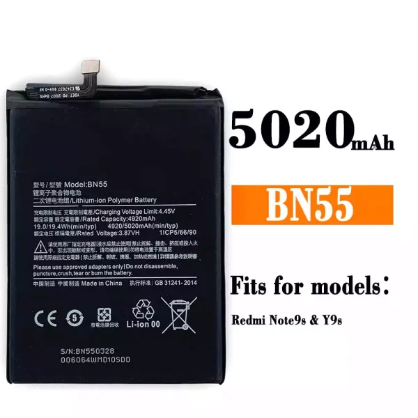 Original new battery BN55 for Xiaomi Redmi Note 9s