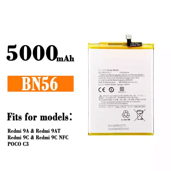 Original new battery BN56 for Xiaomi Redmi 9A / Redmi 9AT / Redmi 9C / POCO C3