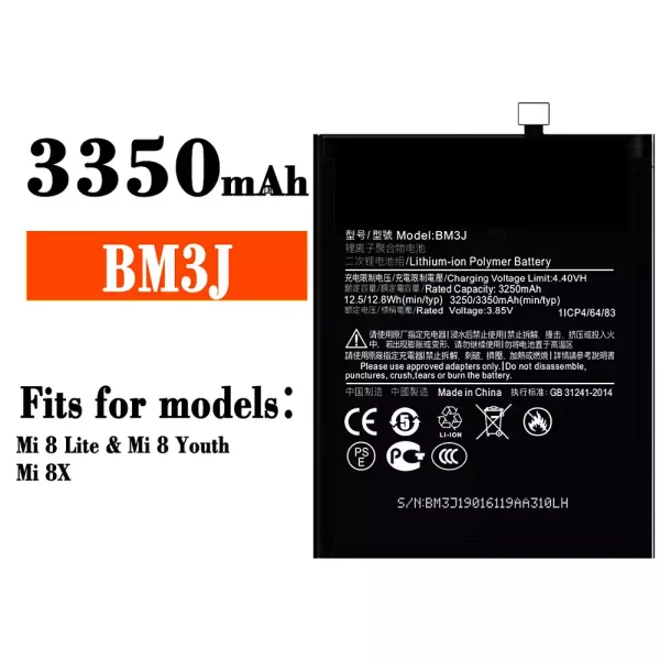 Original new battery BM3J for Xiaomi Mi 8 Lite/ Mi 8 Youth / Mi 8X