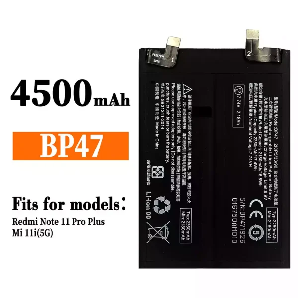 Original new battery BP47 for Xiaomi Redmi Note 11 Pro Plus / Mi 11i