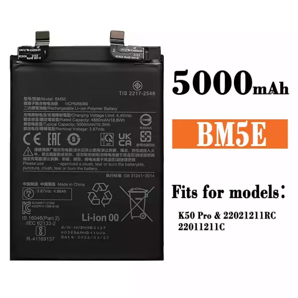 Original new battery BM5E for Xiaomi K50 Pro