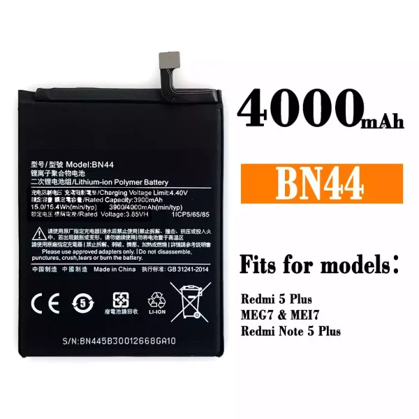 Original new battery BN44 for Xiaomi Redmi 5 Plus / Redmi Note 5 Plus