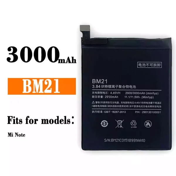Original new battery BM21 for Xiaomi Mi Note