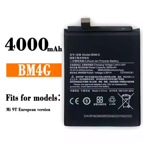 Original new battery BM4G for Xiaomi Mi 9T