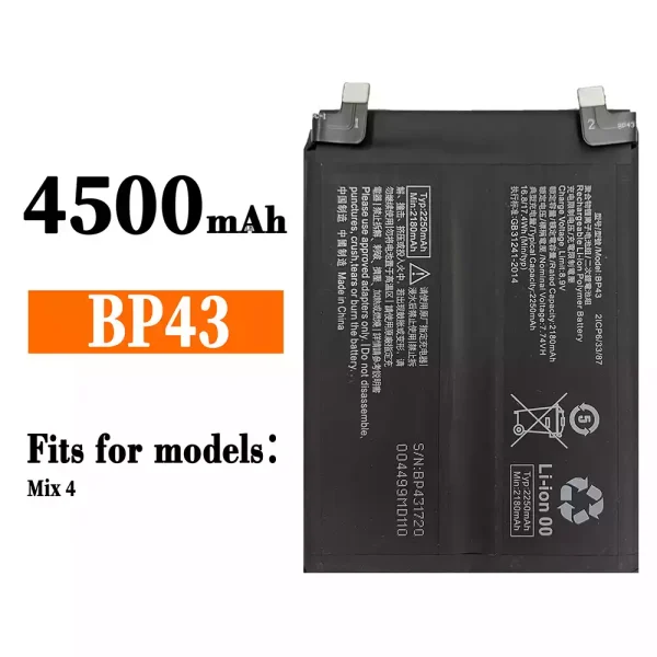 Original new battery BP43 for Xiaomi Mix 4