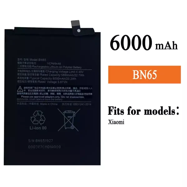 Original new battery BN65 for Xiaomi