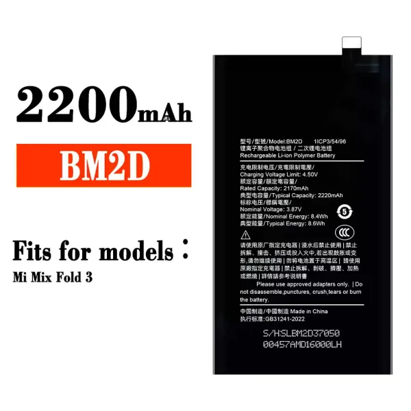 Original new battery BM2D for Xiaomi Mi Mix Fold 3