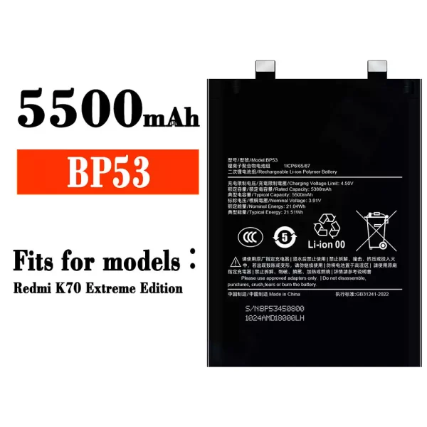 Original new battery BP53 for Xiaomi Redmi K70 Extreme Edition