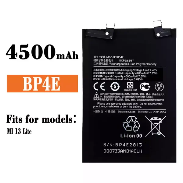Original new battery BP4E for Xiaomi Mi 13 lite