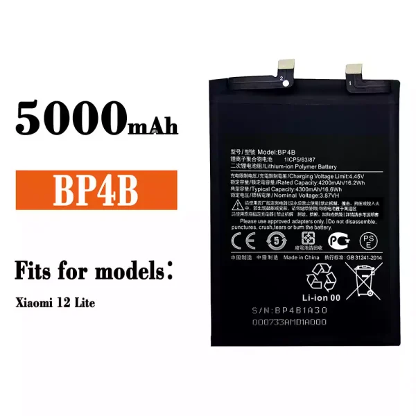 Original new battery BP4B for Xiaomi 12 Lite