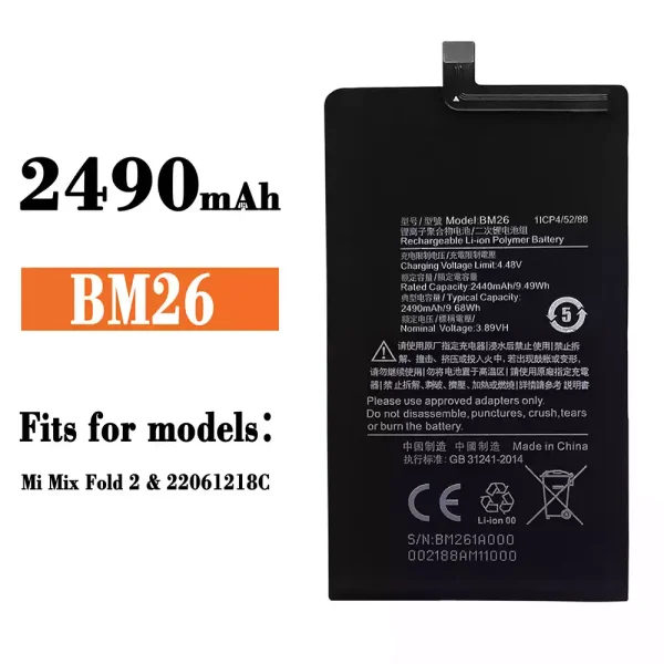 Original new battery BM26 for Xiaomi Mi Mix Fold 2