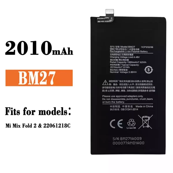 Original new battery BM27 for Xiaomi Mi Mix Fold 2