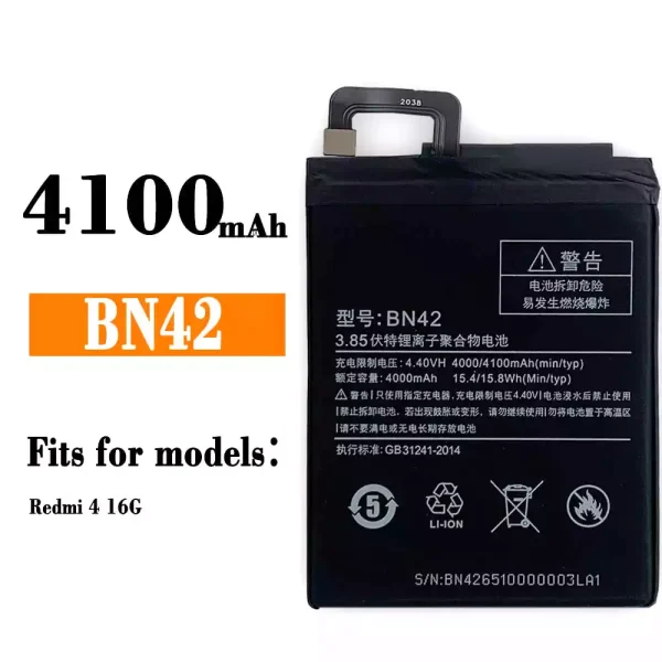 Original new battery BN42 for Xiaomi Redmi 4
