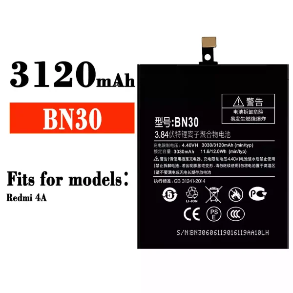 Original new battery BN30 for Xiaomi Redmi 4A