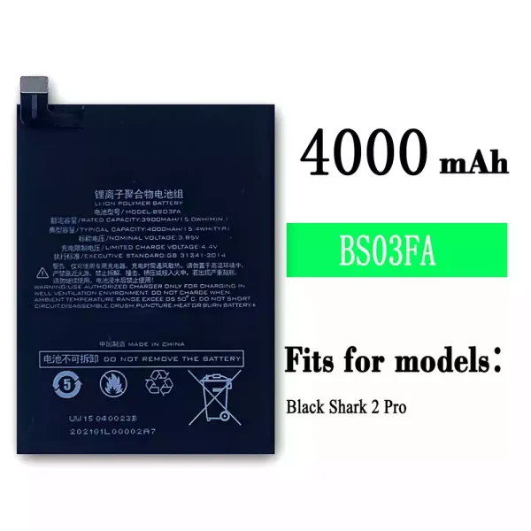 Original new battery BS03FA for Xiaomi Black Shark 2 Pro