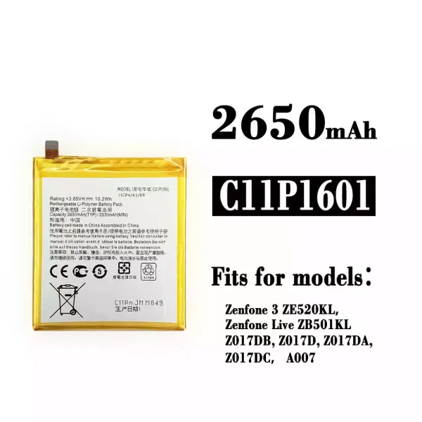 Original new battery C11P1601 for Asus Zenfone 3 / Zenfone Live