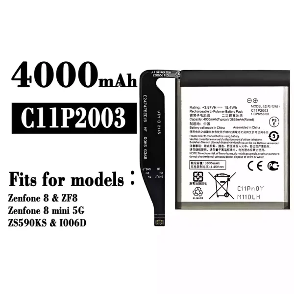 Original new battery C11P2003 for Asus Zenfone 8 / Zenfone 8 mini