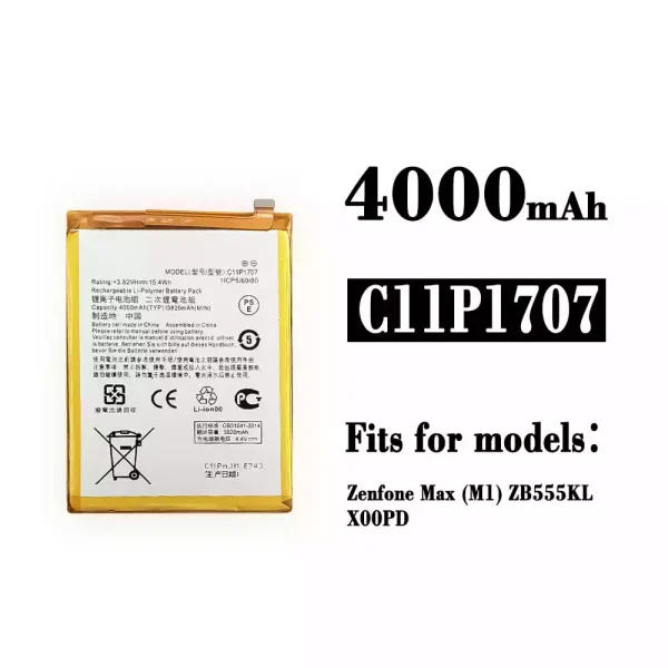 Original new battery C11P1707 for Asus ZenFone Max (M1)