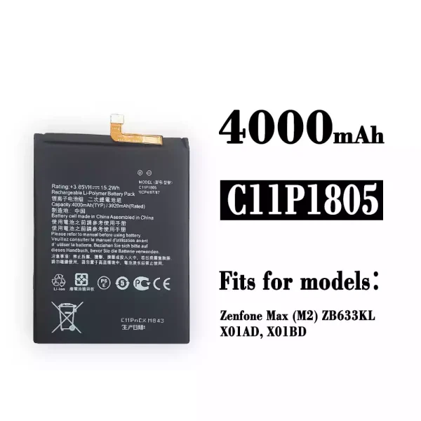 Original new battery C11P1805 for Asus Zenfone Max (M2)