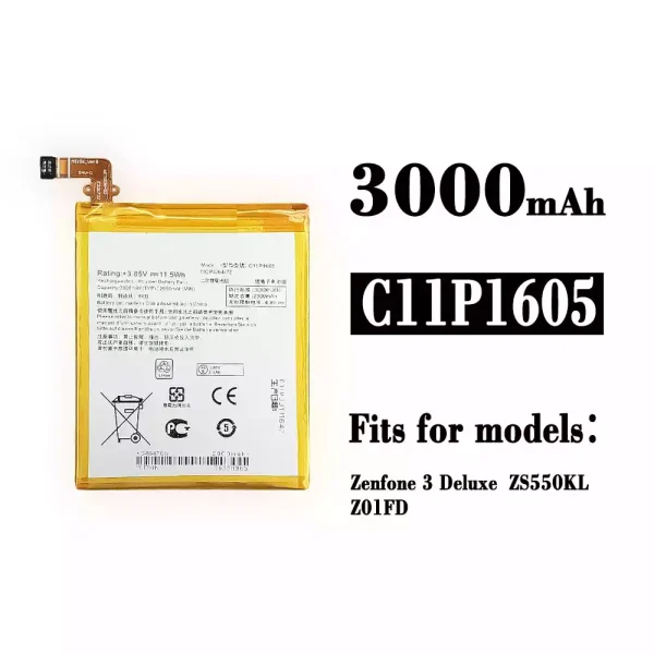 Original new battery C11P1605 for Asus ZenFone 3 Deluxe