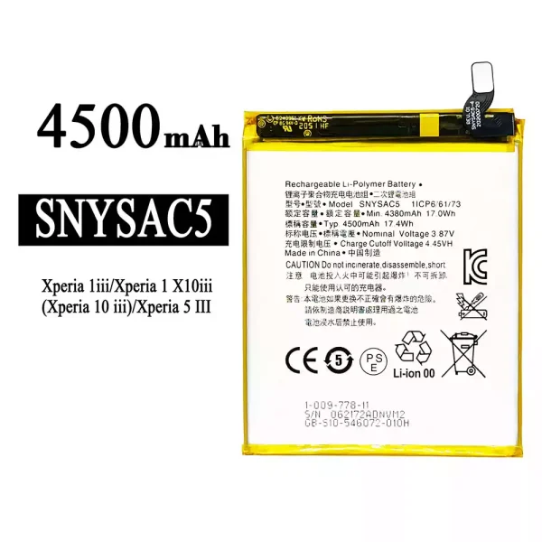 Original new battery SNYSAC5 for Sony xperia X1iii X5iii X10iii