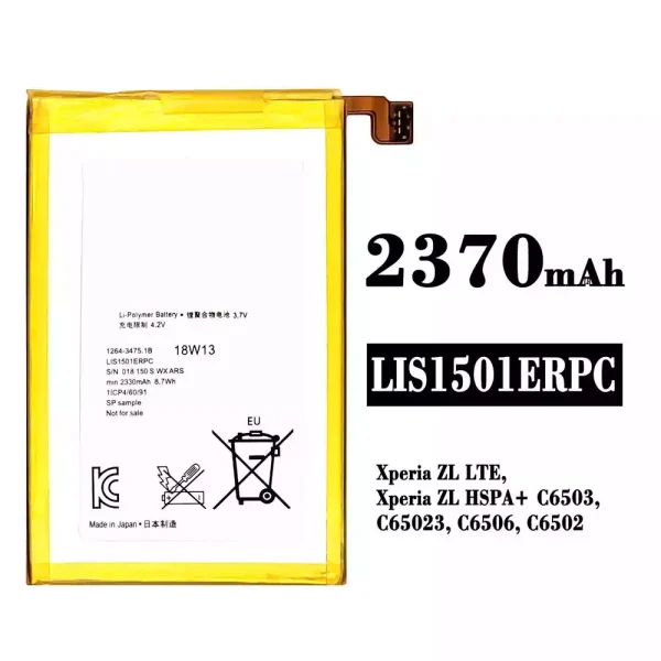 Original new battery LIS1501ERPC for Sony Xperia ZL LTE, Xperia ZL HSPA+