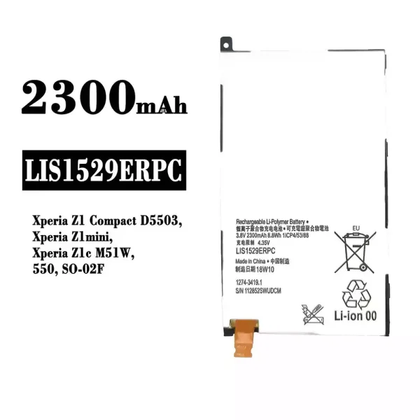 Original new battery LIS1529ERPC for Sony Xperia Z1 Compact D5503 / Xperia Z1c M51W / Xperia Z1 mini