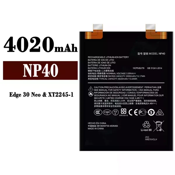 Original new battery NP40 for Motorola Edge 30 Neo