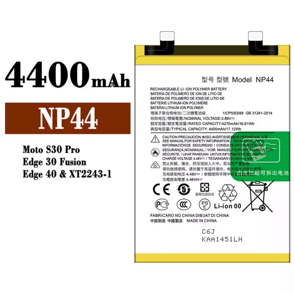 Original new battery NP44 for Motorola MOTO S30 Pro / Edge 30 Fusion / Edge 40