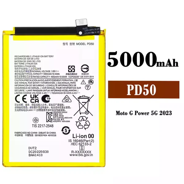 Original new battery PD50 for Motorola Moto G Power 5G 2023