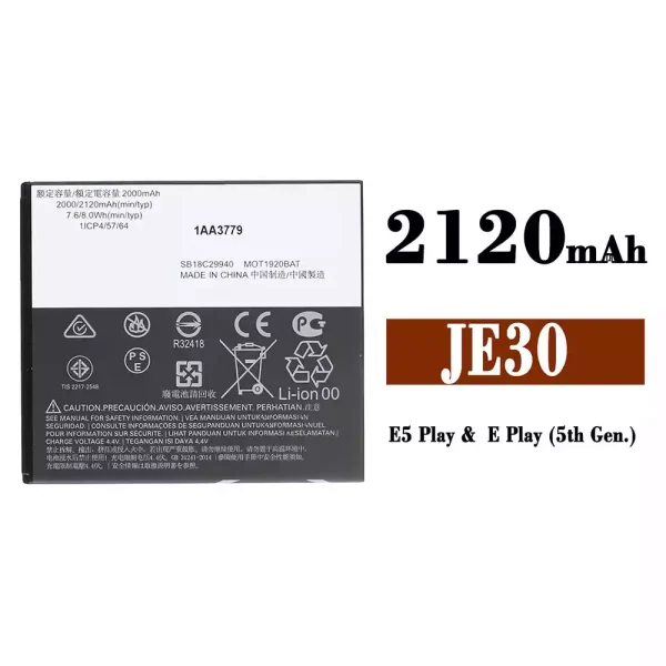 Original new battery JE30 for Motorola E5 Play / E Play (5th Gen.)