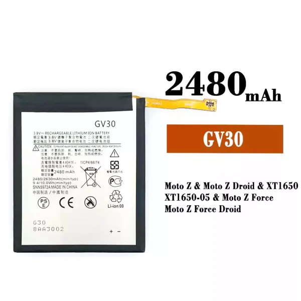 Original new battery GV30 for Motorola Moto Z / Moto Z Droid / Moto Z Force / Moto Z Force Droid