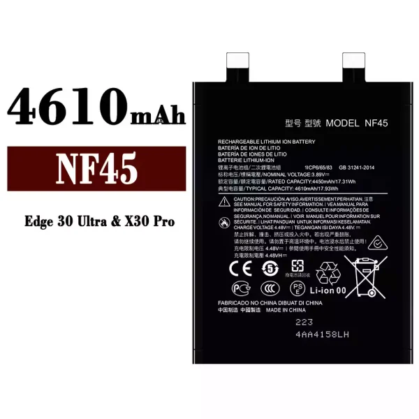 Original new battery NF45 for Motorola Edge 30 Ultra/X30 Pro