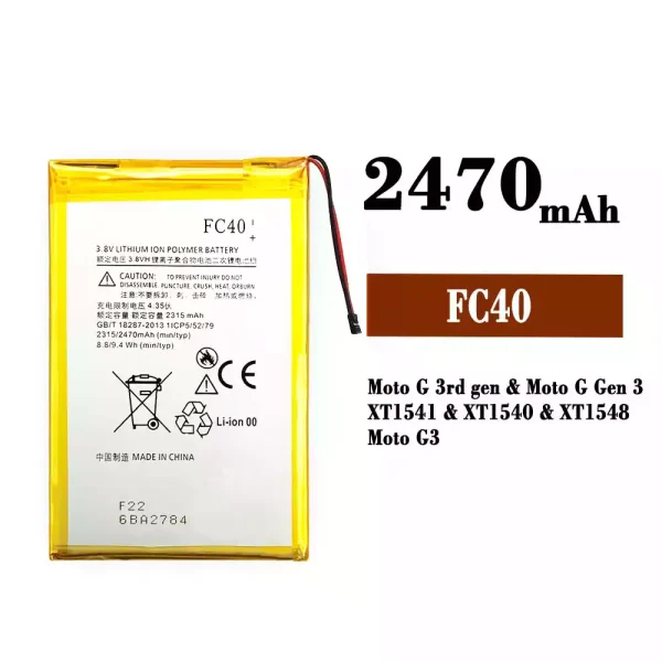 Original new battery FC40 for Motorola Moto G 3rd gen / Moto G Gen 3 / Moto G3