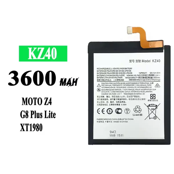Original new battery KZ40 for Motorola Moto Z4 / G8 Plus Lite
