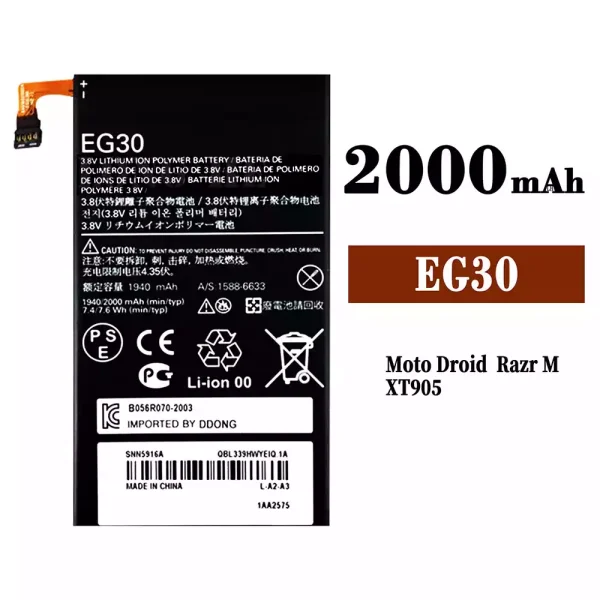 Original new battery EG30 for Motorola Droid Razr M