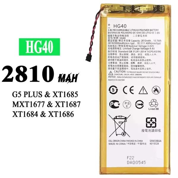 Original new battery HG40 for Motorola G5 PLUS